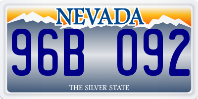 NV license plate 96B092