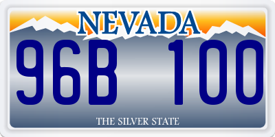 NV license plate 96B100