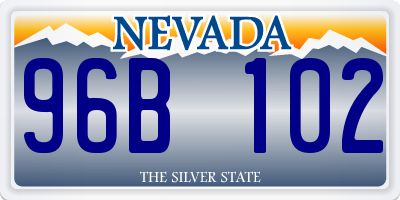 NV license plate 96B102