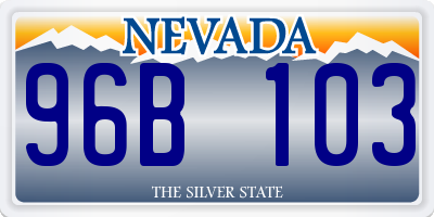 NV license plate 96B103