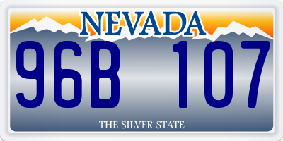 NV license plate 96B107