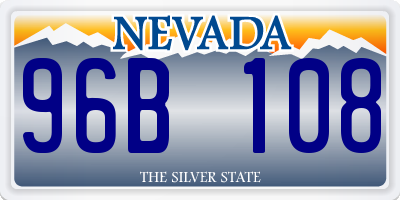 NV license plate 96B108