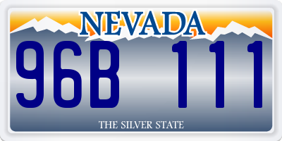 NV license plate 96B111