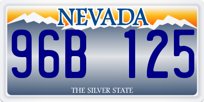 NV license plate 96B125