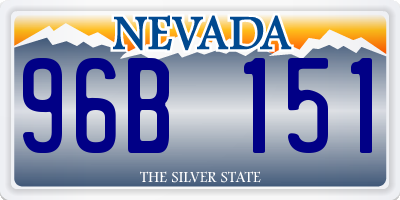 NV license plate 96B151