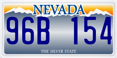 NV license plate 96B154