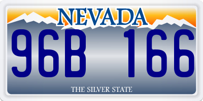 NV license plate 96B166