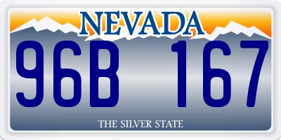 NV license plate 96B167