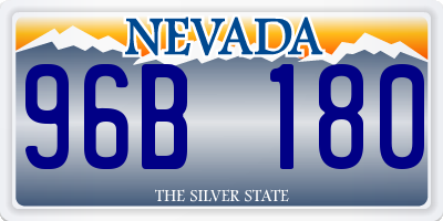 NV license plate 96B180