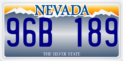 NV license plate 96B189