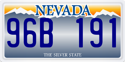 NV license plate 96B191