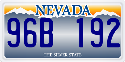 NV license plate 96B192