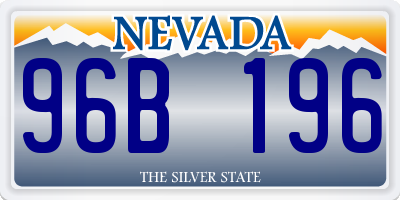 NV license plate 96B196