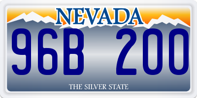 NV license plate 96B200