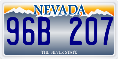 NV license plate 96B207