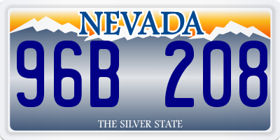 NV license plate 96B208