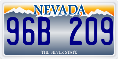 NV license plate 96B209