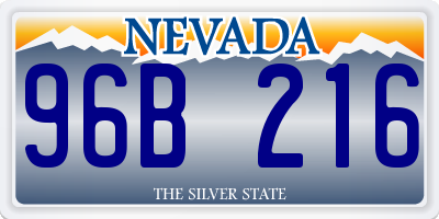 NV license plate 96B216