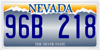 NV license plate 96B218