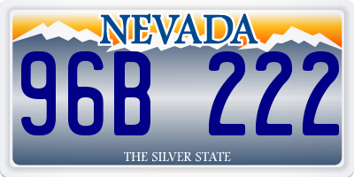 NV license plate 96B222