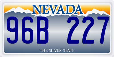 NV license plate 96B227