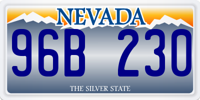 NV license plate 96B230