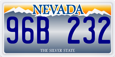 NV license plate 96B232