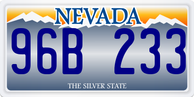 NV license plate 96B233