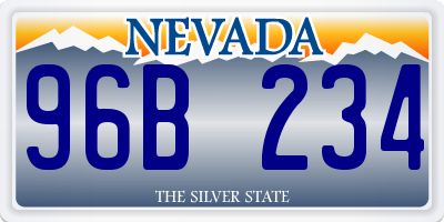 NV license plate 96B234