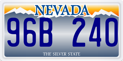 NV license plate 96B240