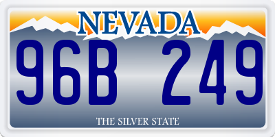 NV license plate 96B249