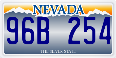 NV license plate 96B254