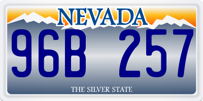 NV license plate 96B257