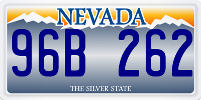 NV license plate 96B262