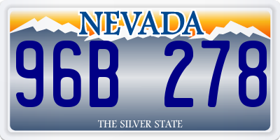 NV license plate 96B278