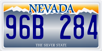 NV license plate 96B284