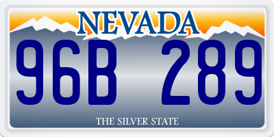 NV license plate 96B289