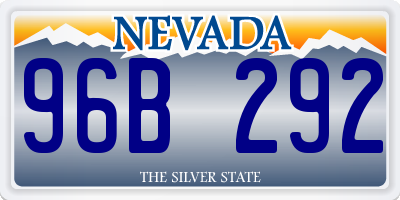 NV license plate 96B292