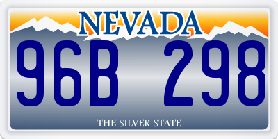 NV license plate 96B298