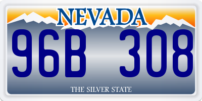NV license plate 96B308
