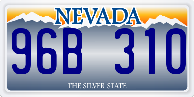 NV license plate 96B310
