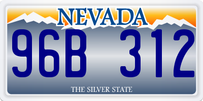 NV license plate 96B312