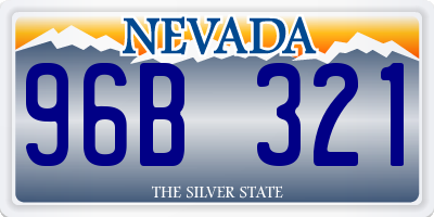 NV license plate 96B321