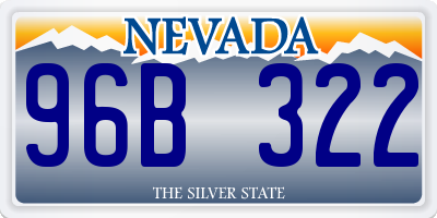 NV license plate 96B322