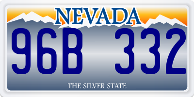 NV license plate 96B332