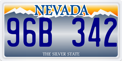 NV license plate 96B342