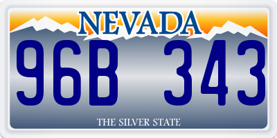 NV license plate 96B343