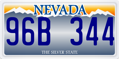 NV license plate 96B344