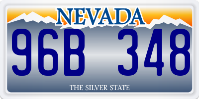 NV license plate 96B348