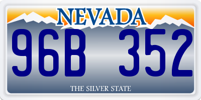 NV license plate 96B352